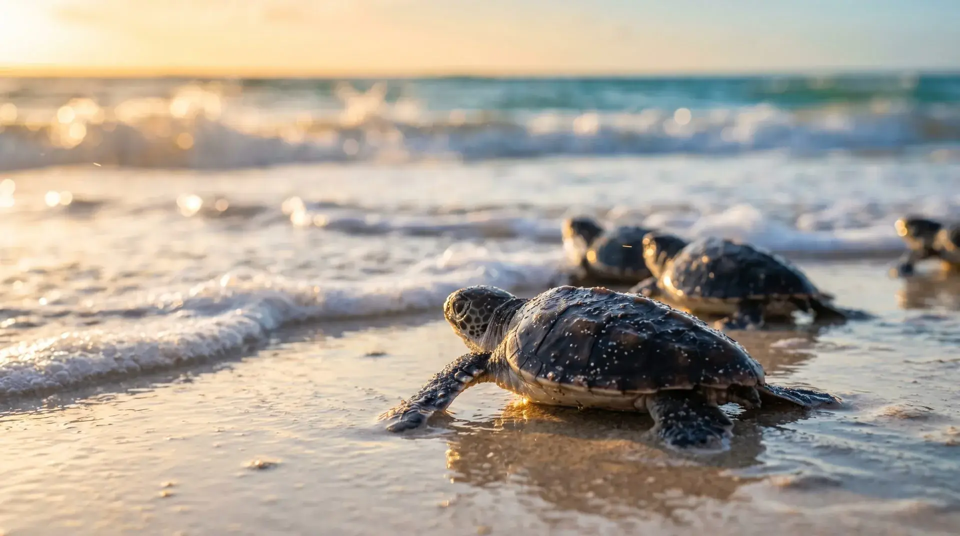 Tortugas hacia el mar